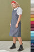 Image 7 of Linen apron dress has a square neckline & two front pockets Luka from Baltic Linen